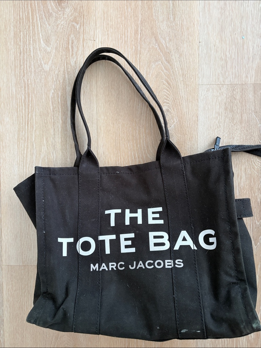 Marc Jacobs Black Canvas Tote with White Logo